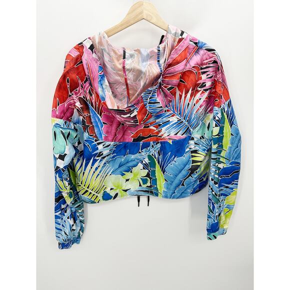 Nike Sportswear Tropical Windrunner Cropped Icon Clash Women Full Zip Jacket S - Picture 2 of 8